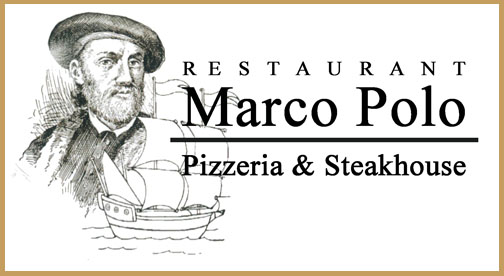 Marco Polo the explorer and his ship, the restaurant's emblem